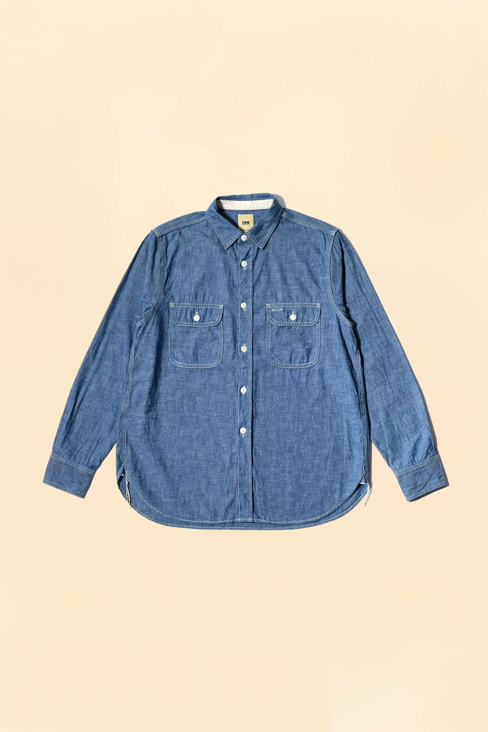 FOB Factory Chambray Work Shirt - Blue