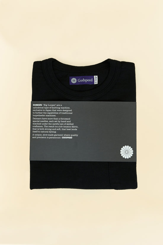 Godspeed Heavyweight Loopwheel 10oz Pocket T-Shirt - Black