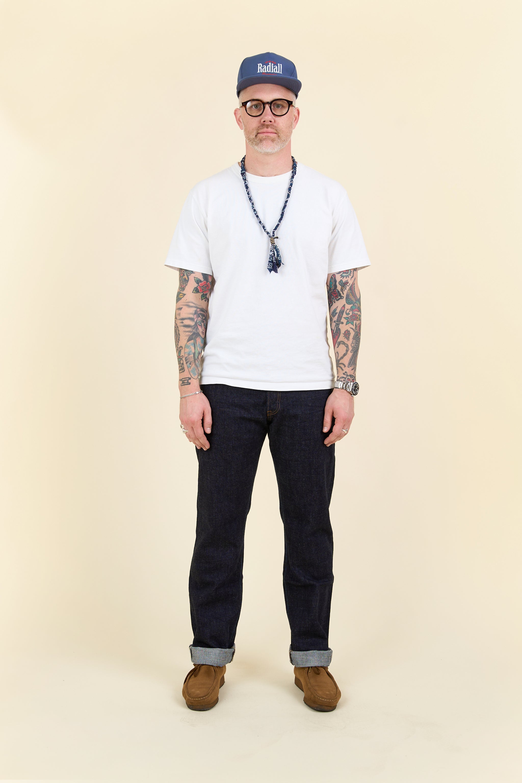 Japan Blue J427 17oz Vintage US Selvedge Jeans – front-on fit view, Classic Straight silhouette.