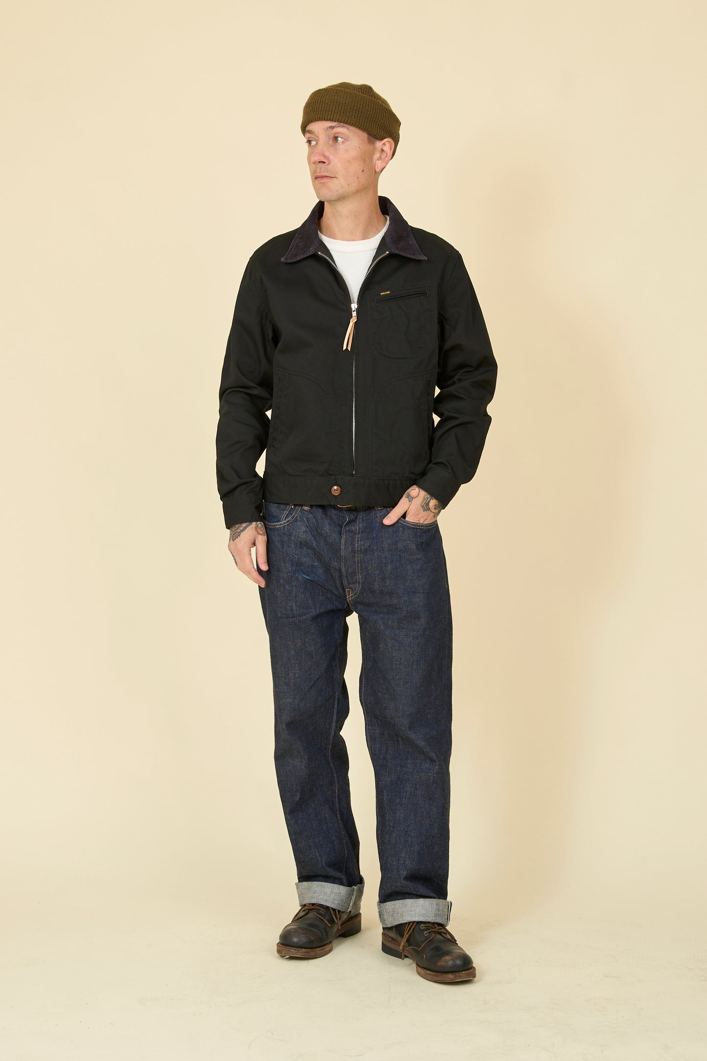 Iron Heart 12oz Kurashikizome Twill Work Jacket - Black