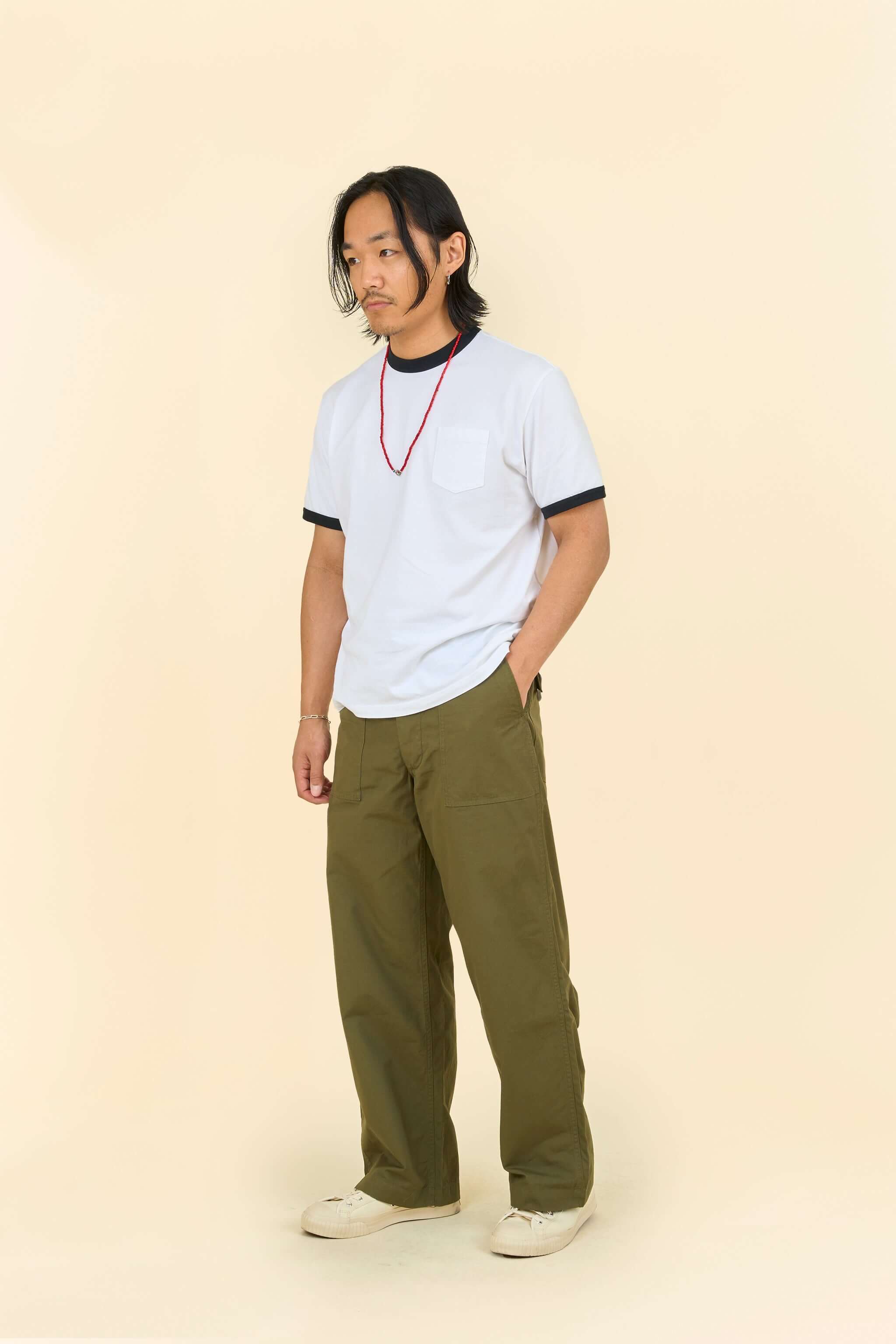 Rats Trim Pocket T-Shirt - White/Black