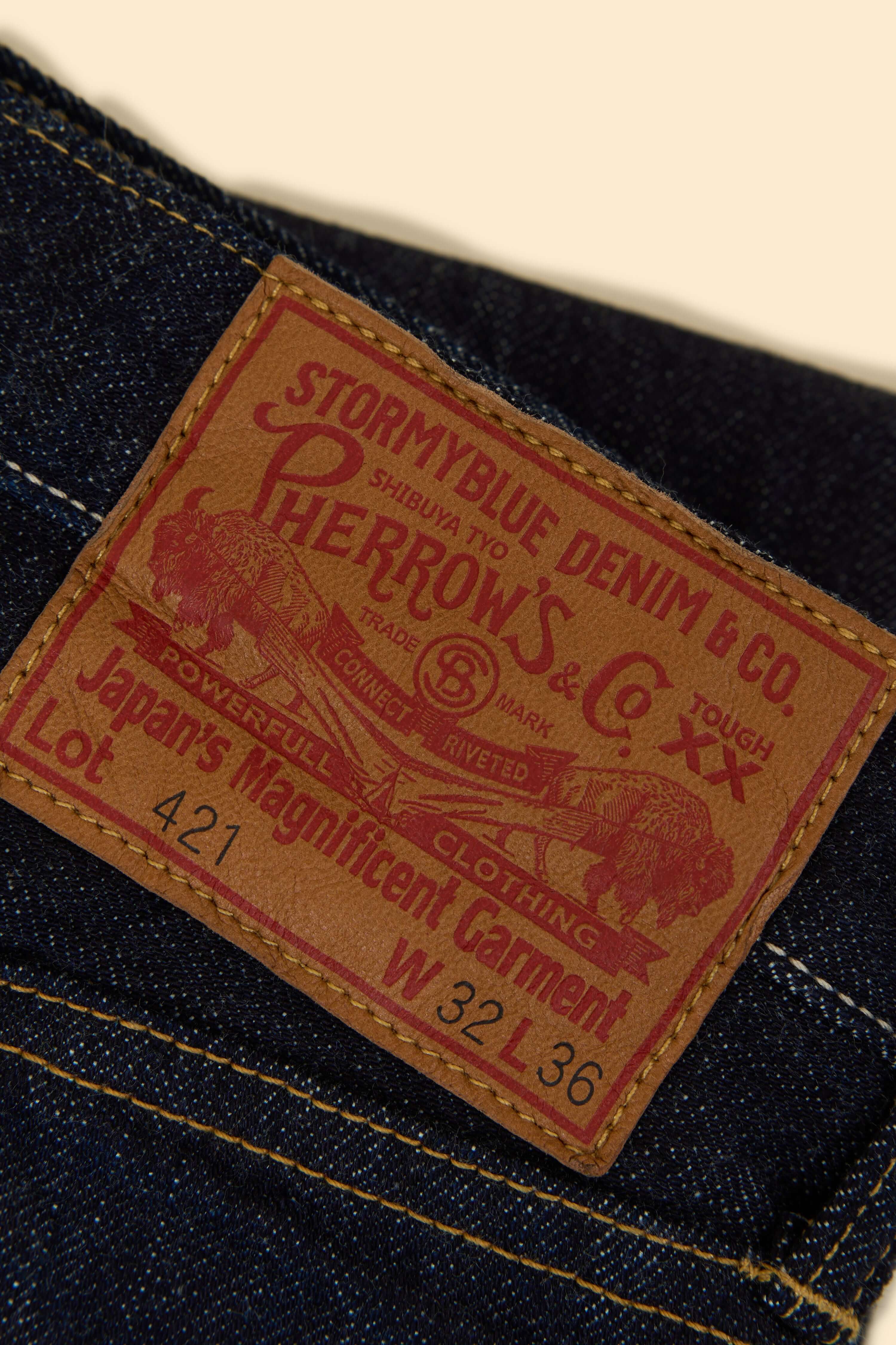 Pherrow's 421SW Wide Straight Selvedge Denim - 13.5oz