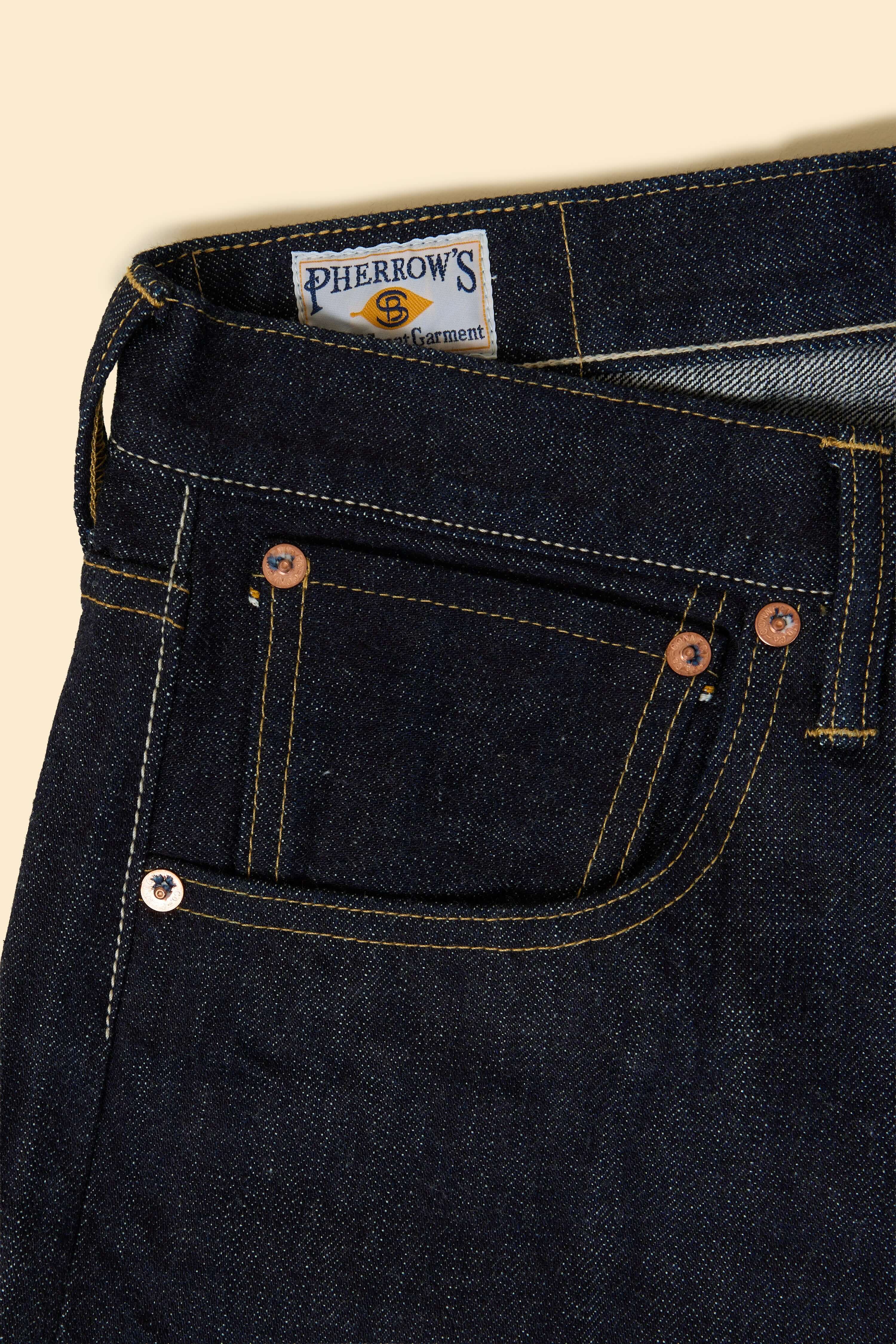 Pherrow's 421SW Wide Straight Selvedge Denim - 13.5oz