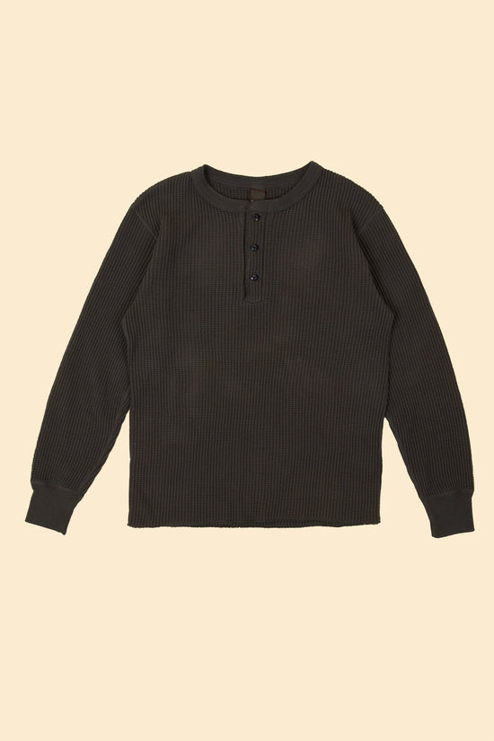 UES Big Waffle Henley Neck Thermal - Steel Grey