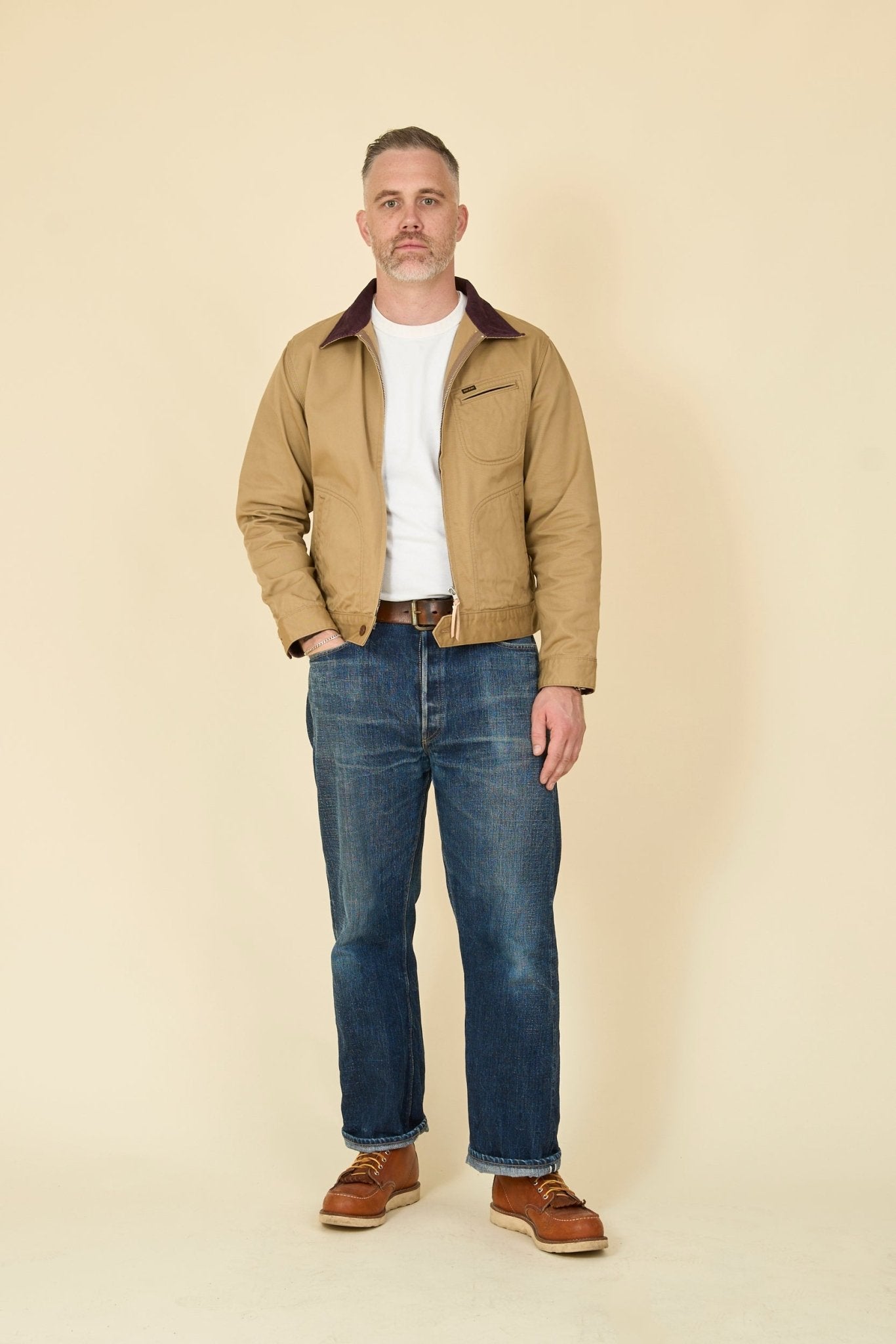 Iron Heart 12oz Kurashikizome Twill Work Jacket - Beige - Iron Heart - URAHARA