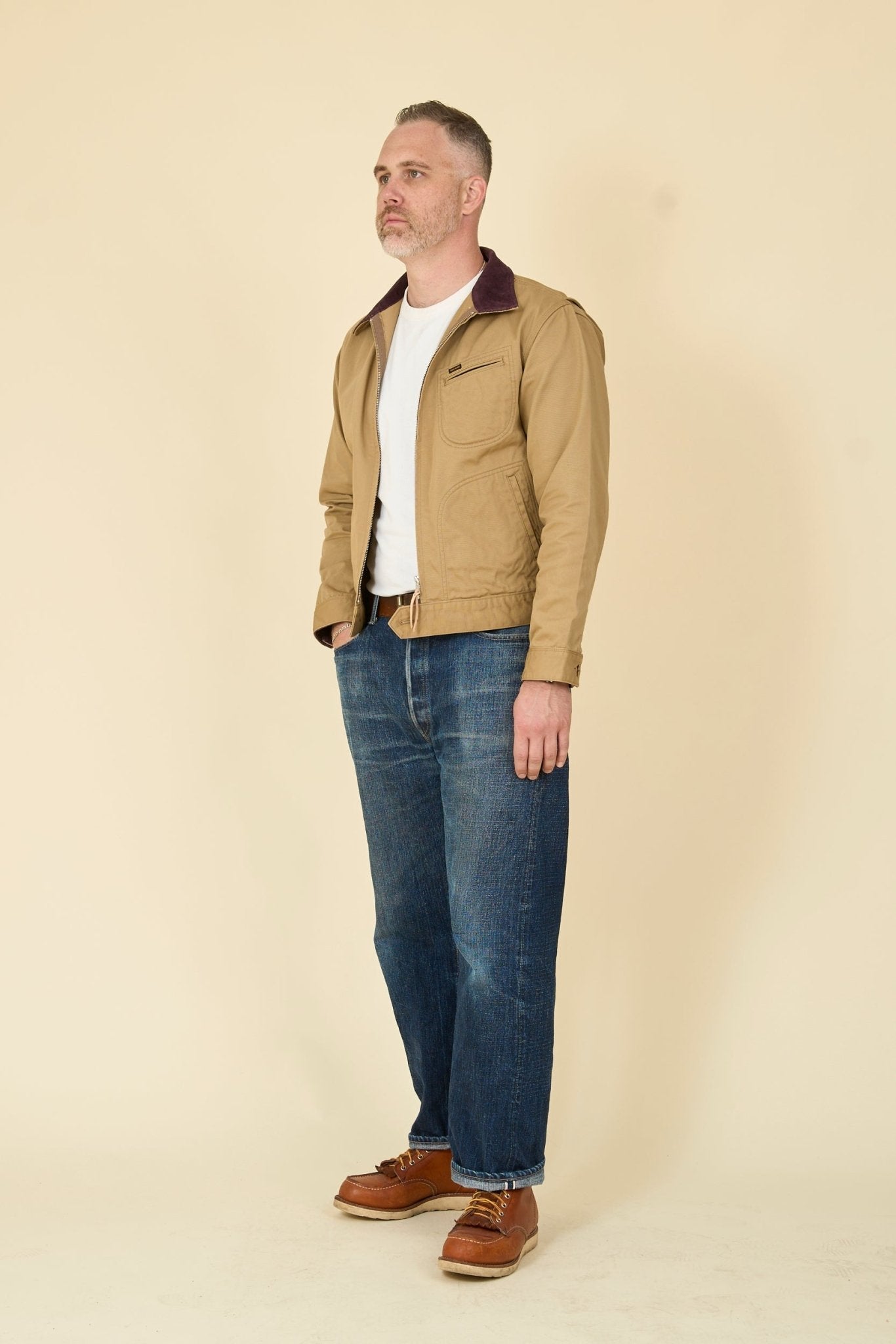 Iron Heart 12oz Kurashikizome Twill Work Jacket - Beige - Iron Heart - URAHARA