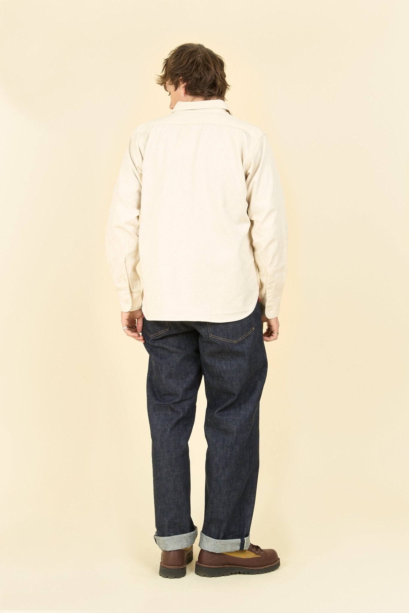 Iron Heart 9oz Cotton Linen Work Shirt - Off White - Iron Heart - URAHARA