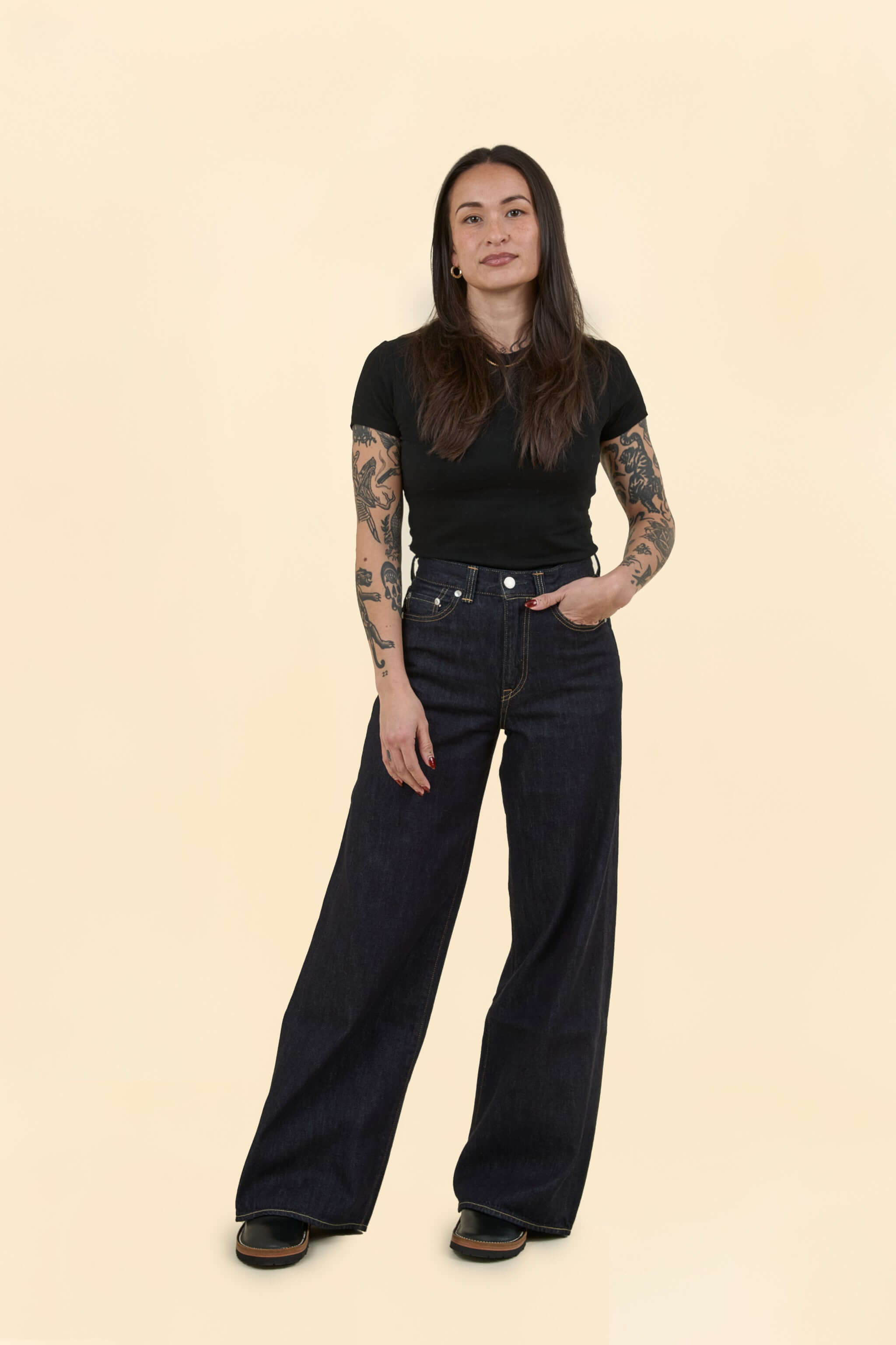 MOMOTARO JEANS Women's Super Wide Denim - 11oz