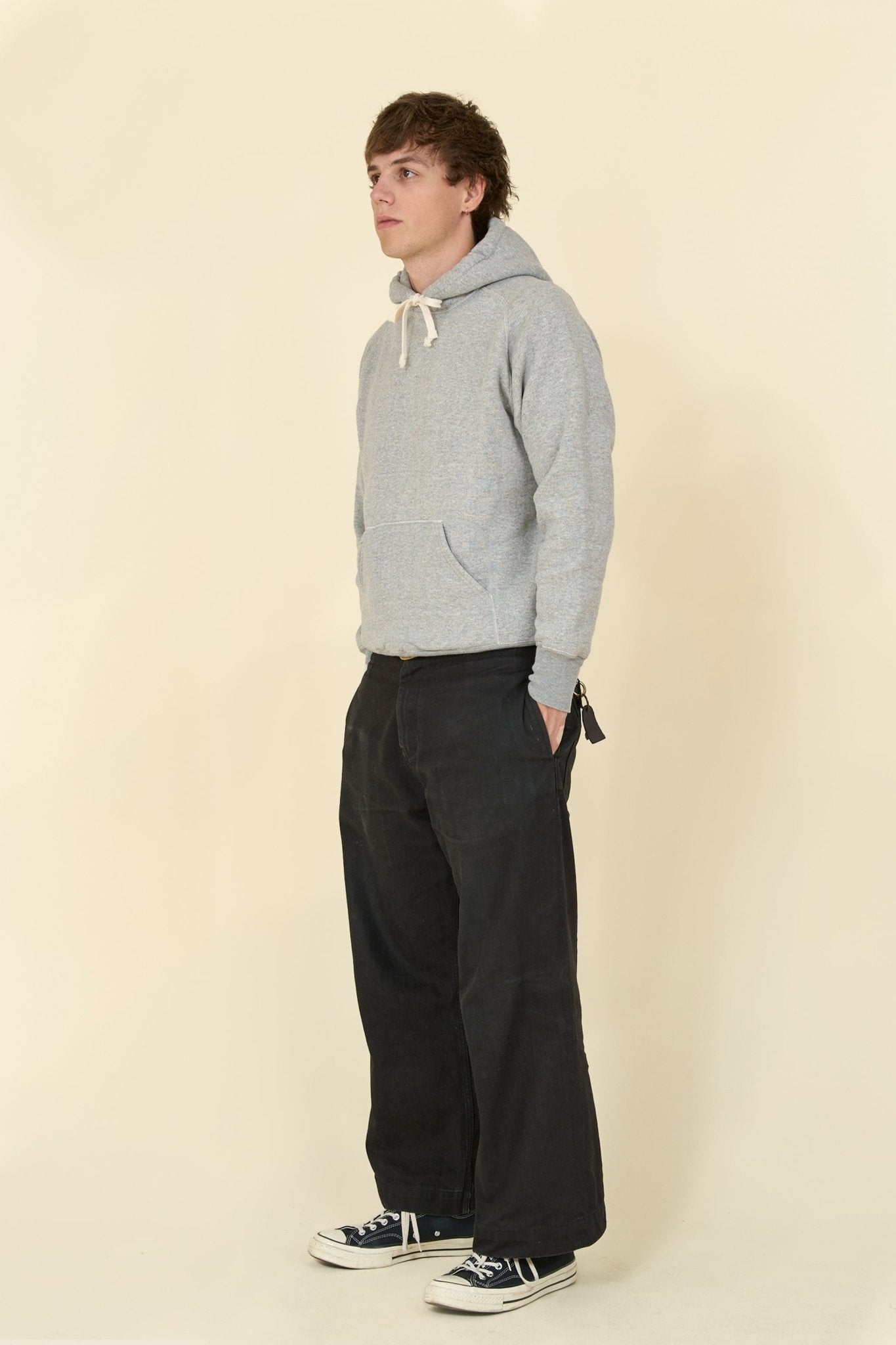 Pherrow's Loopwheel Hooded Raglan Sweatshirt - Heather Gray - Pherrow's - URAHARA