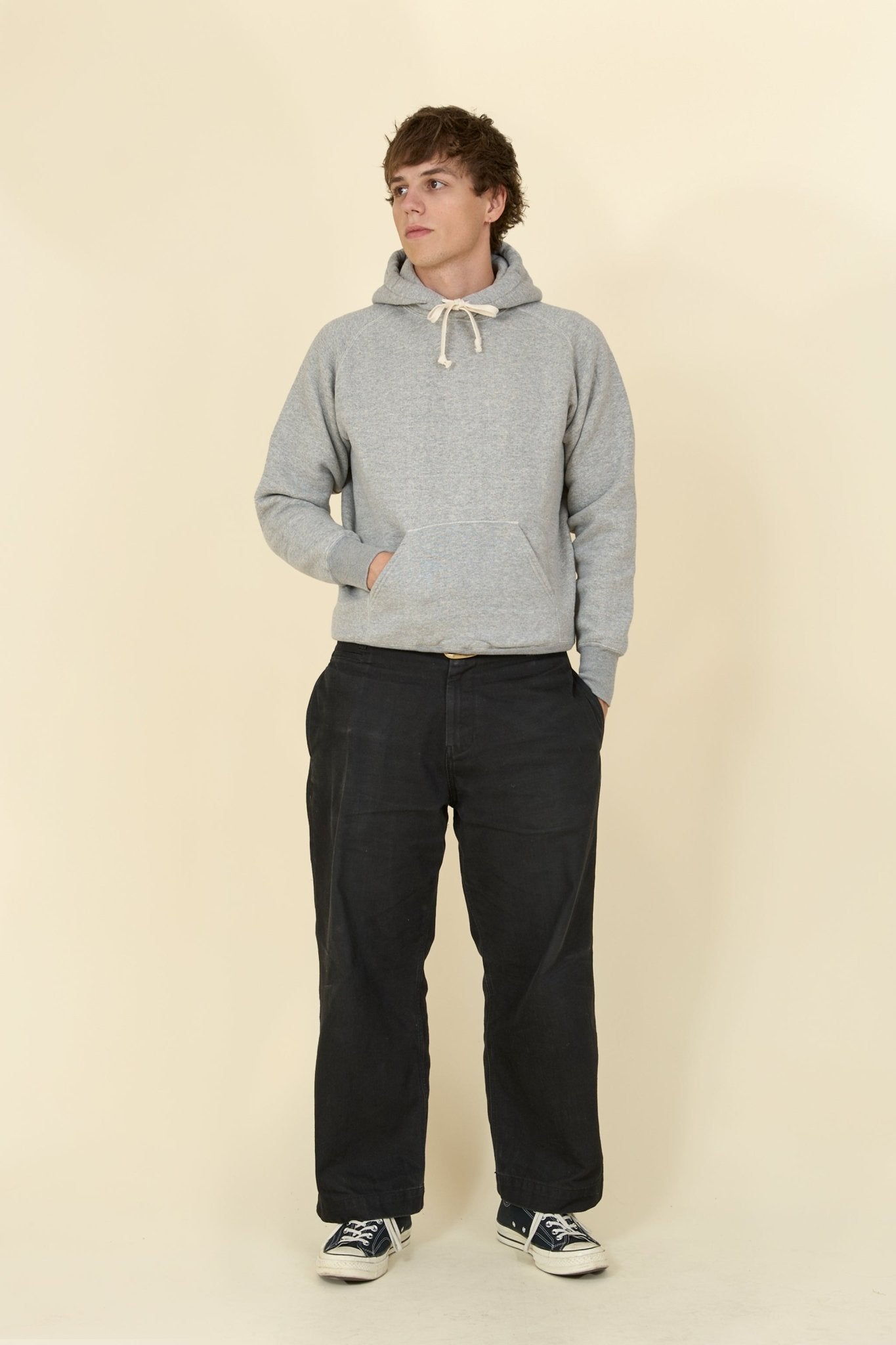 Pherrow's Loopwheel Hooded Raglan Sweatshirt - Heather Gray - Pherrow's - URAHARA