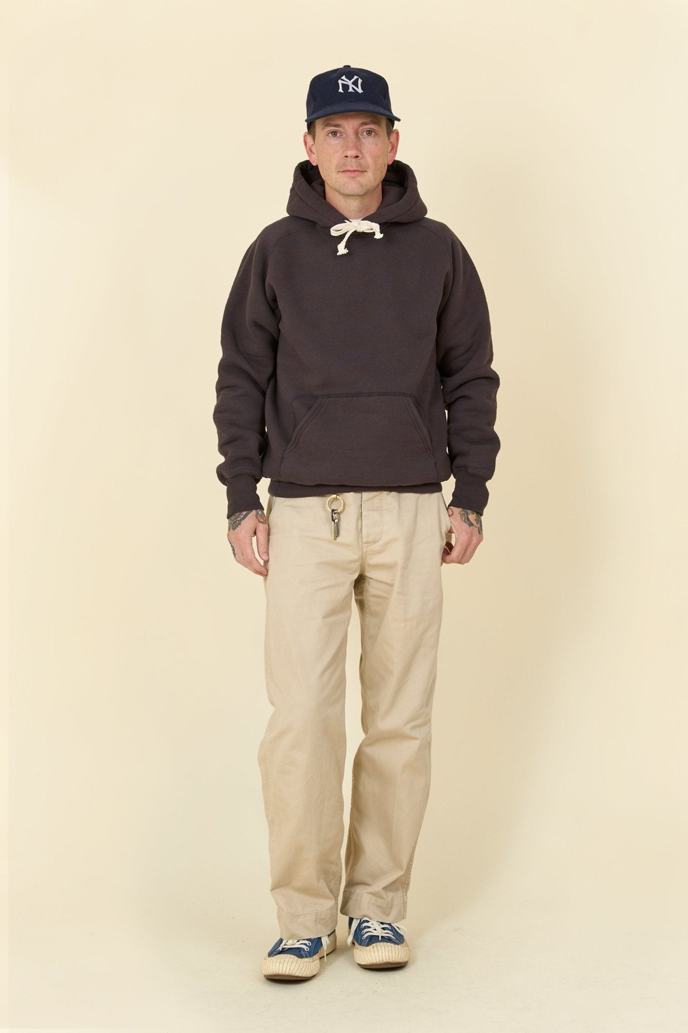 Pherrow's Loopwheel Hooded Raglan Sweatshirt - Sulphur Black - Pherrow's - URAHARA