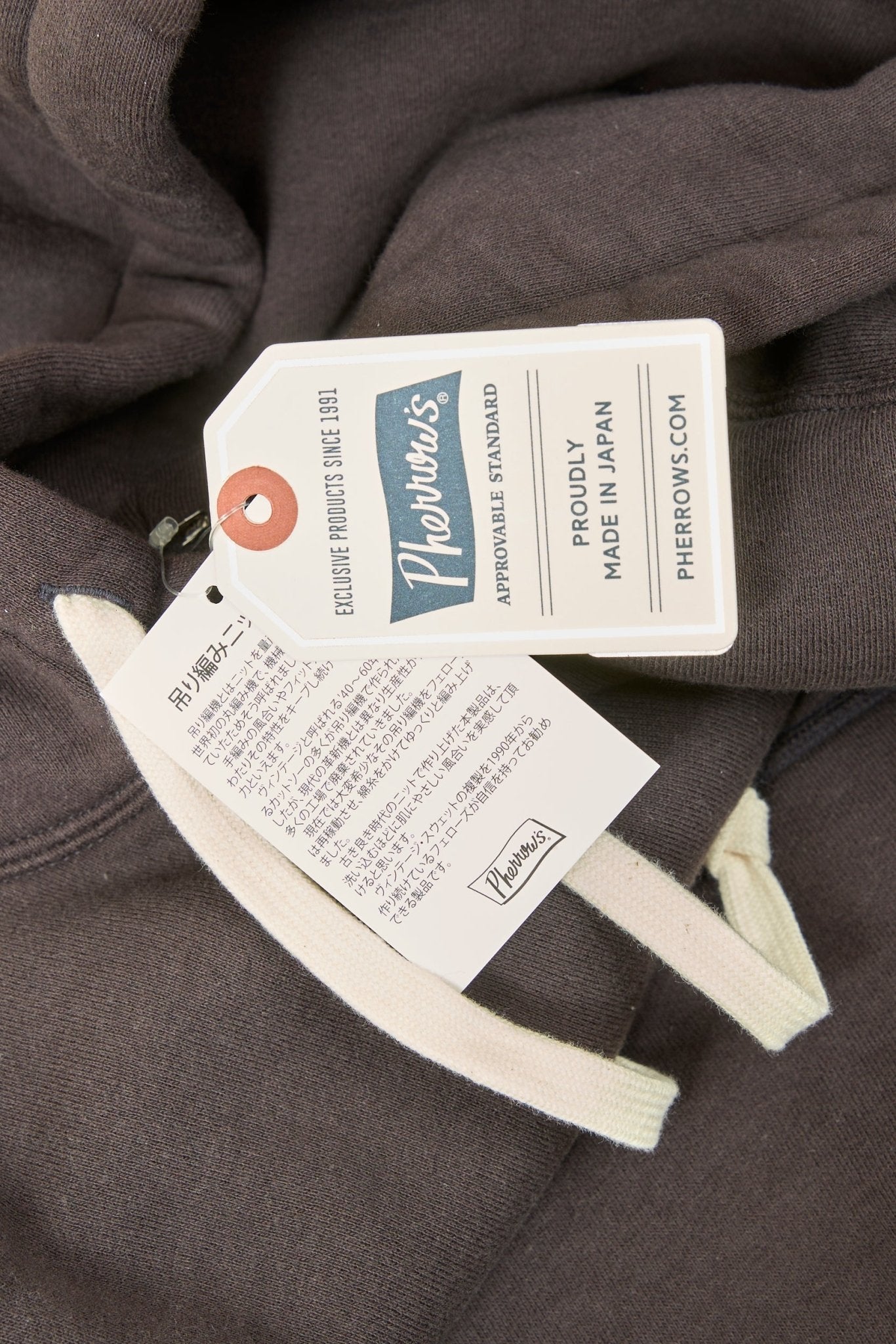 Pherrow's Loopwheel Hooded Raglan Sweatshirt - Sulphur Black - Pherrow's - URAHARA