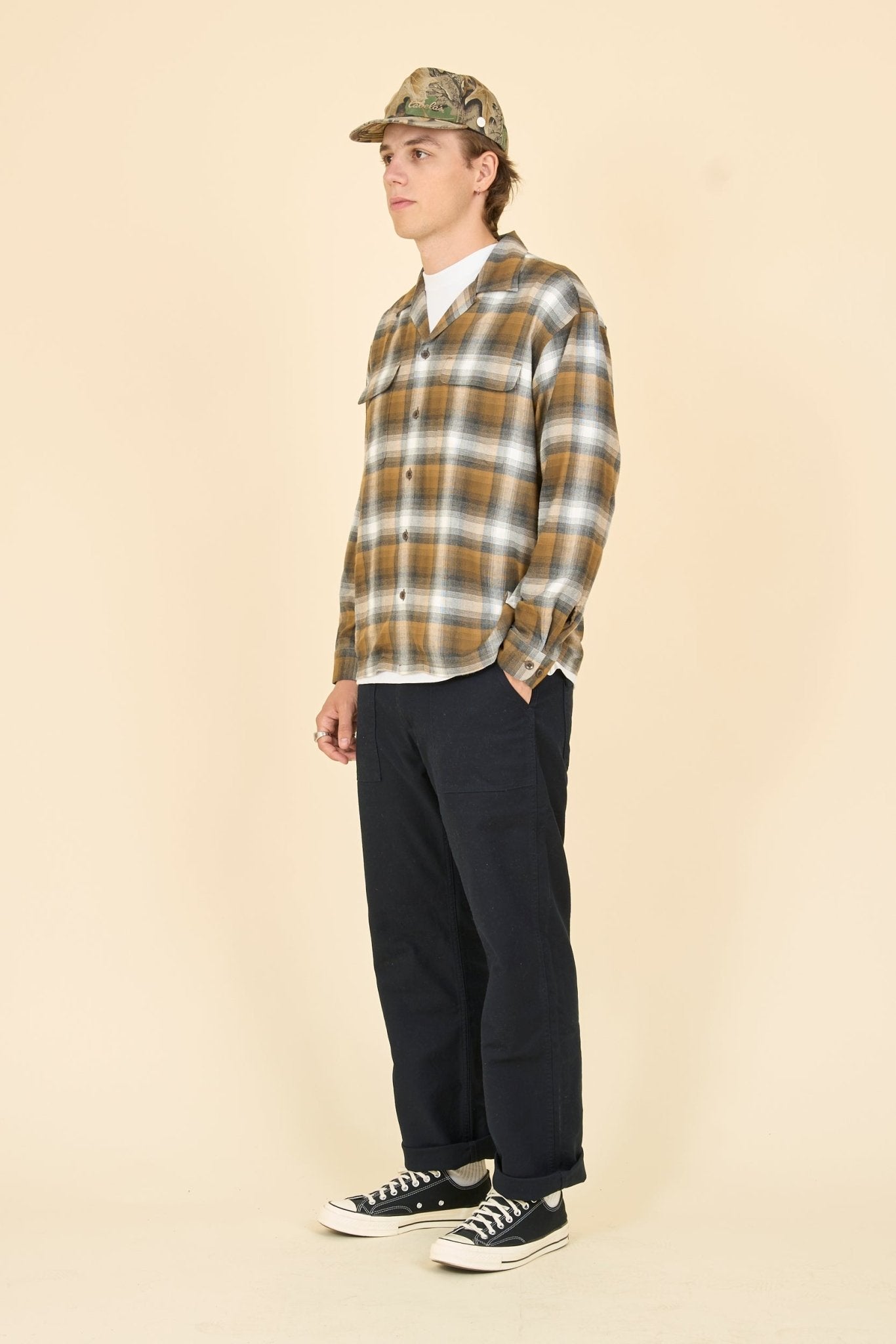 Radiall Belair Open Collar Shirt - Brown - Radiall - URAHARA