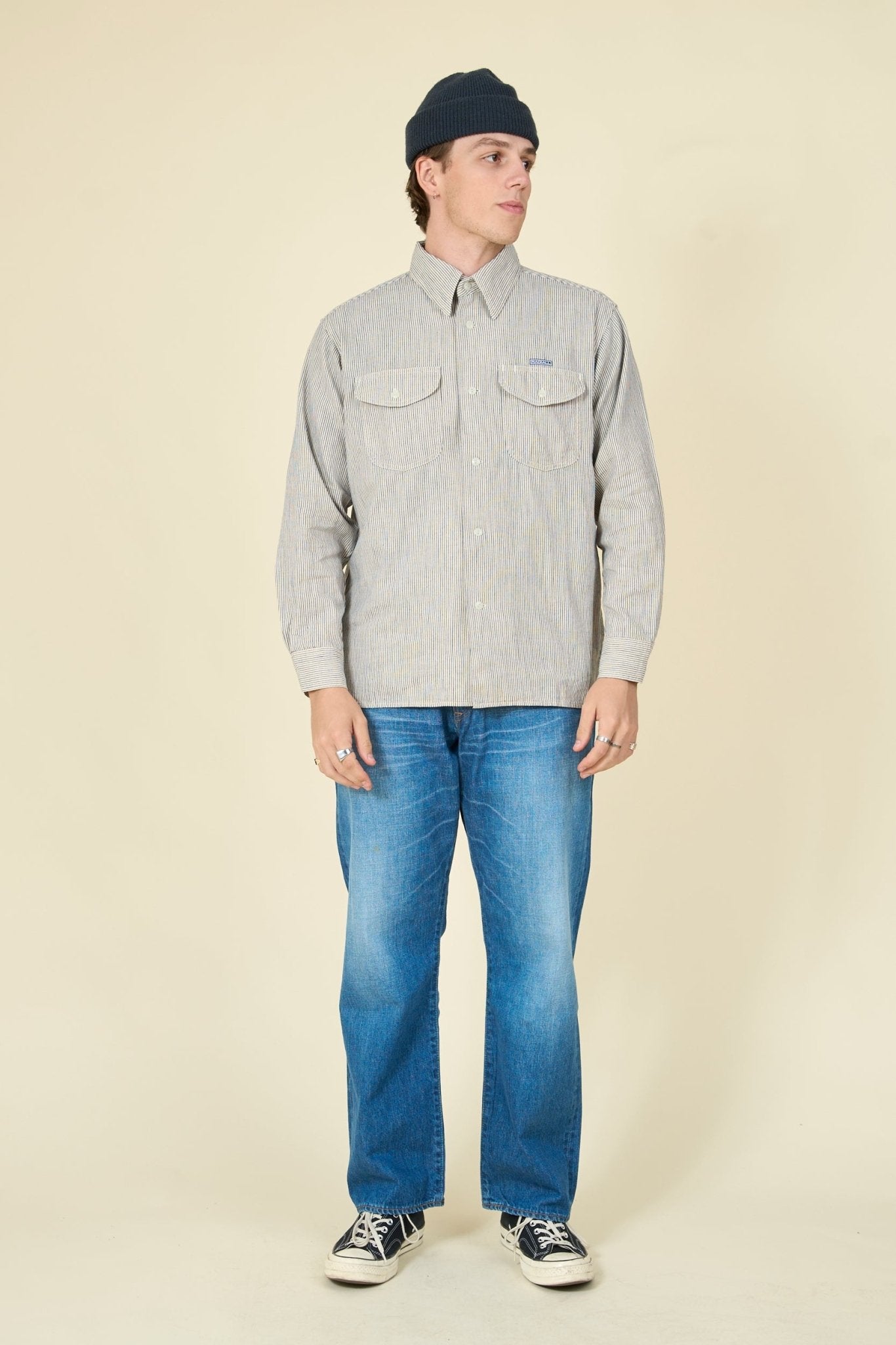 Radiall Wheels L/S Work Shirt - Hickory Stripe - Radiall - URAHARA
