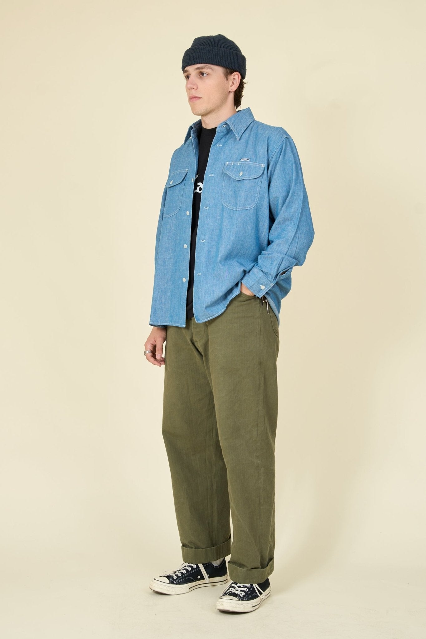 Radiall Wheels L/S Work Shirt - Indigo - Radiall - URAHARA