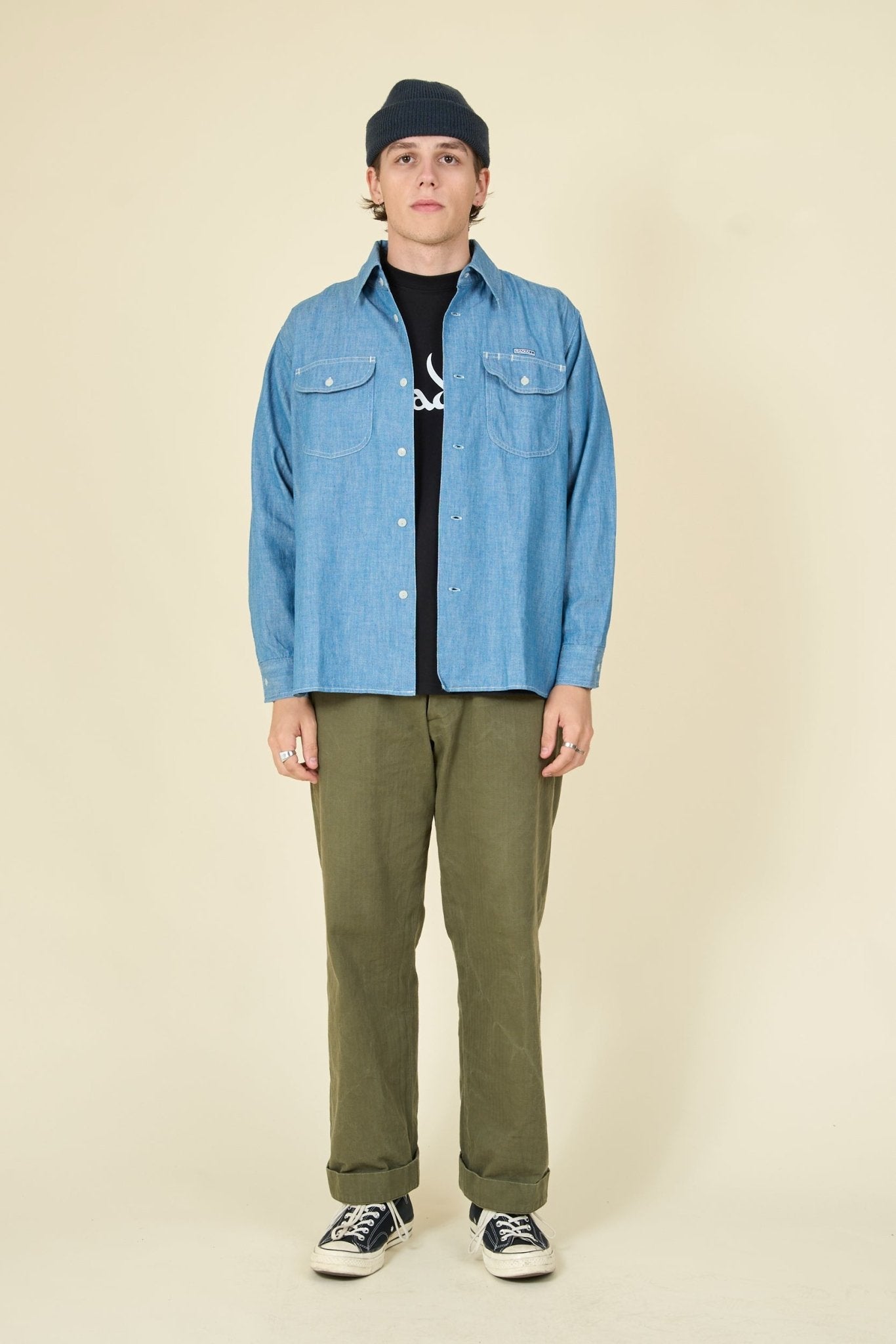 Radiall Wheels L/S Work Shirt - Indigo - Radiall - URAHARA