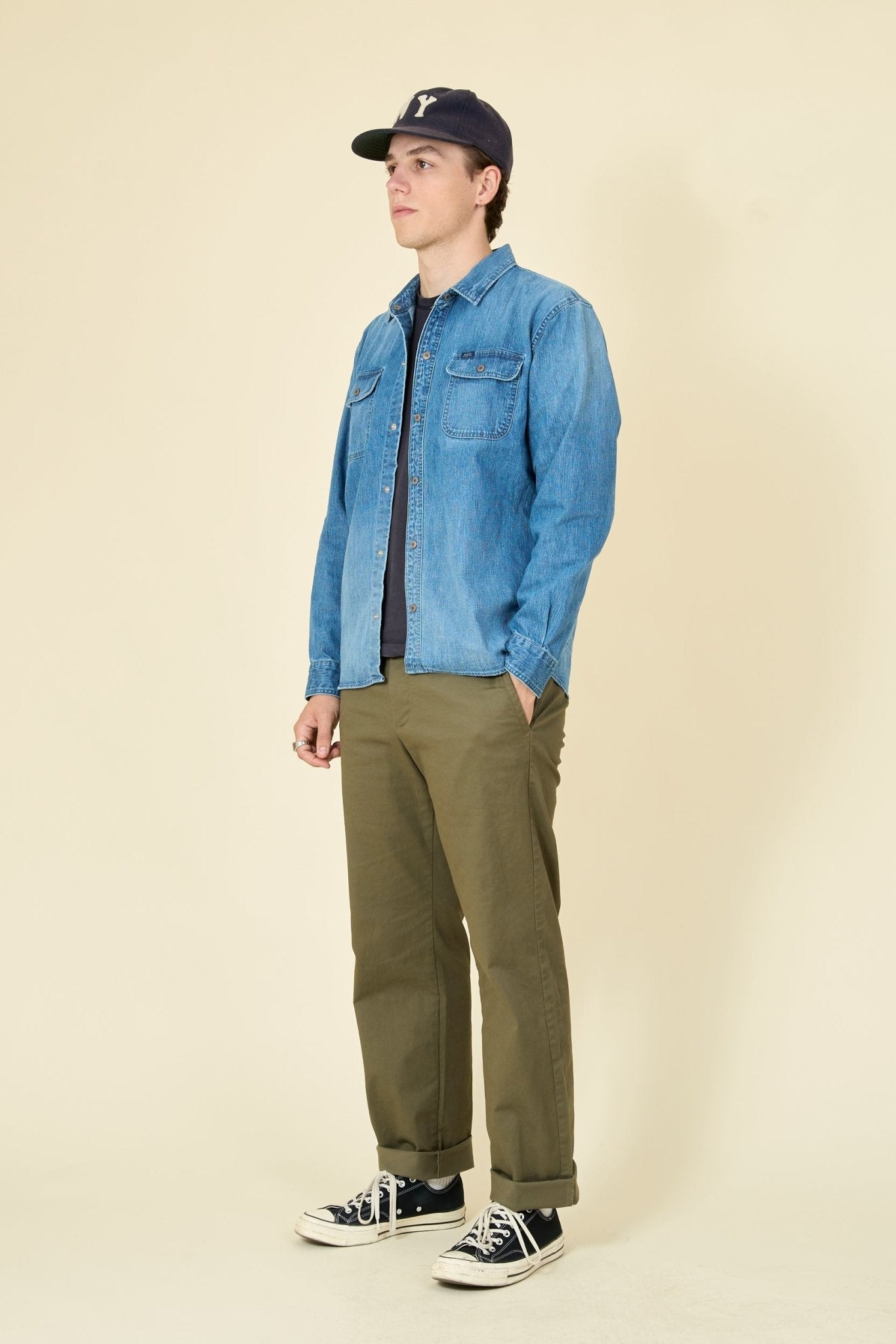 Rats 9oz Denim Work Shirt - Indigo - Rats - URAHARA