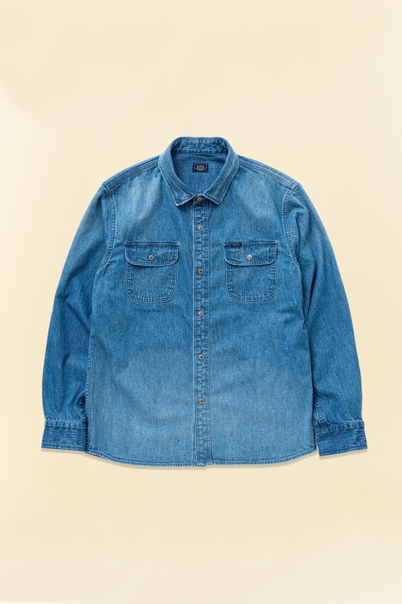 Rats 9oz Denim Work Shirt - Indigo - Rats - URAHARA
