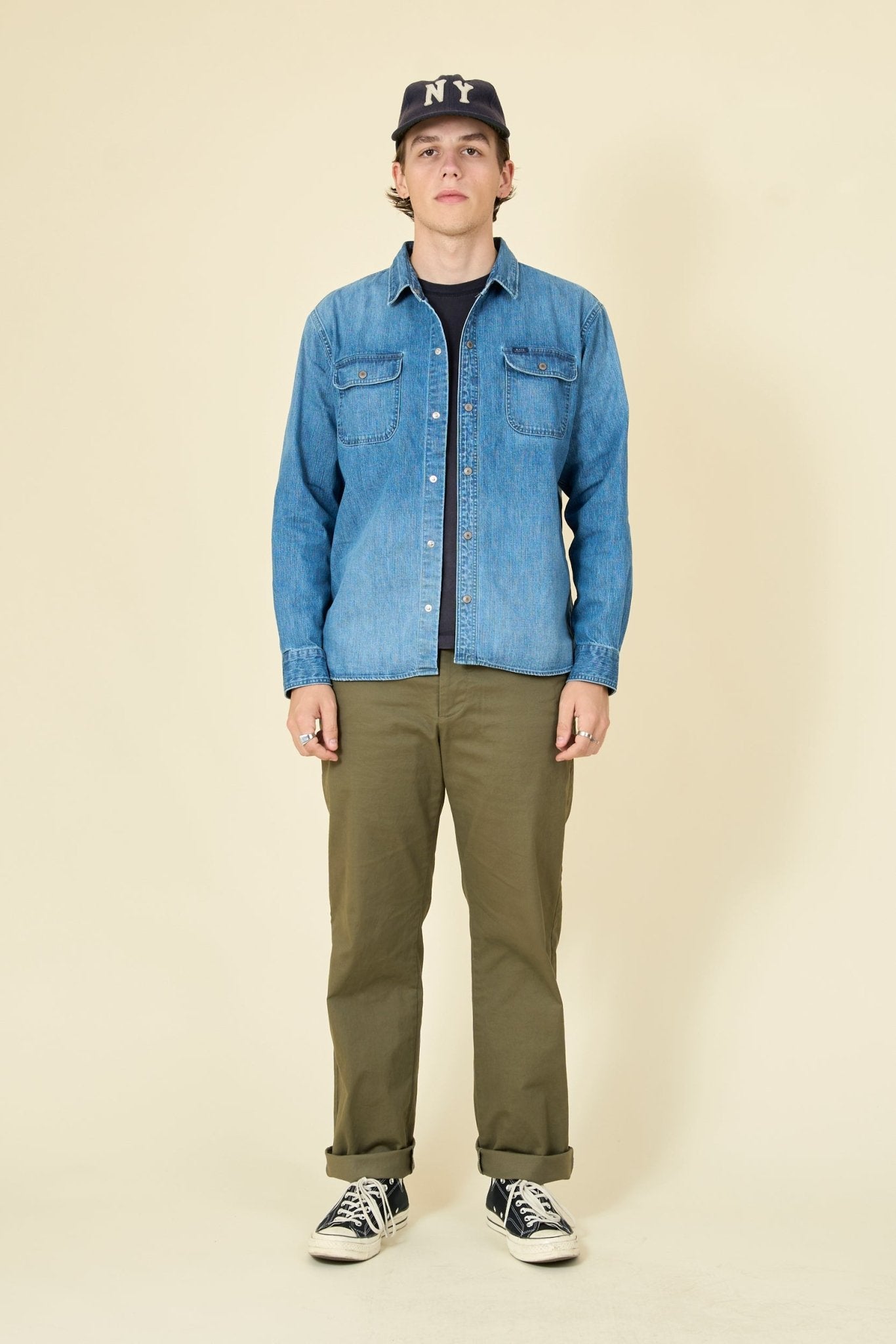 Rats 9oz Denim Work Shirt - Indigo - Rats - URAHARA