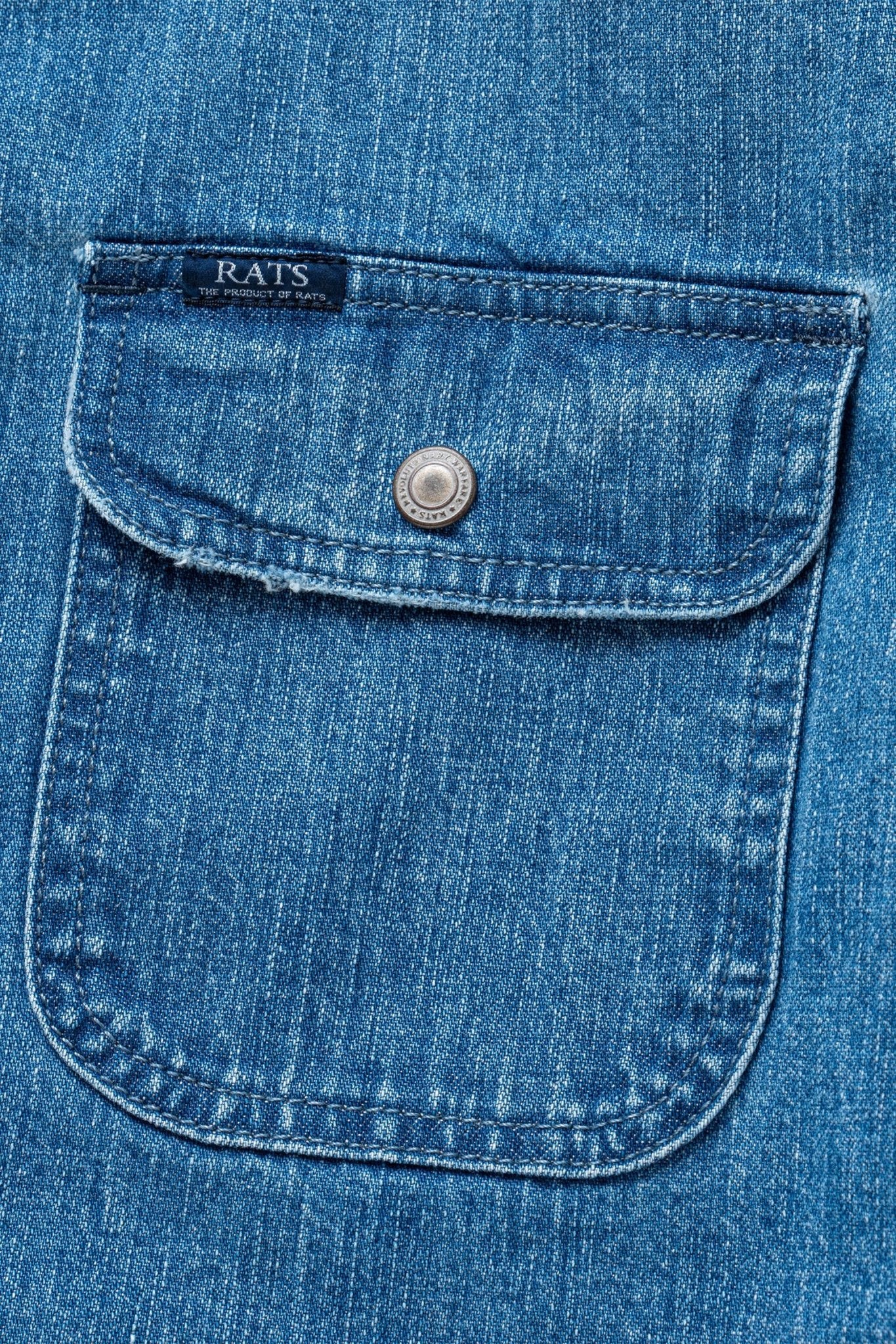 Rats 9oz Denim Work Shirt - Indigo - Rats - URAHARA