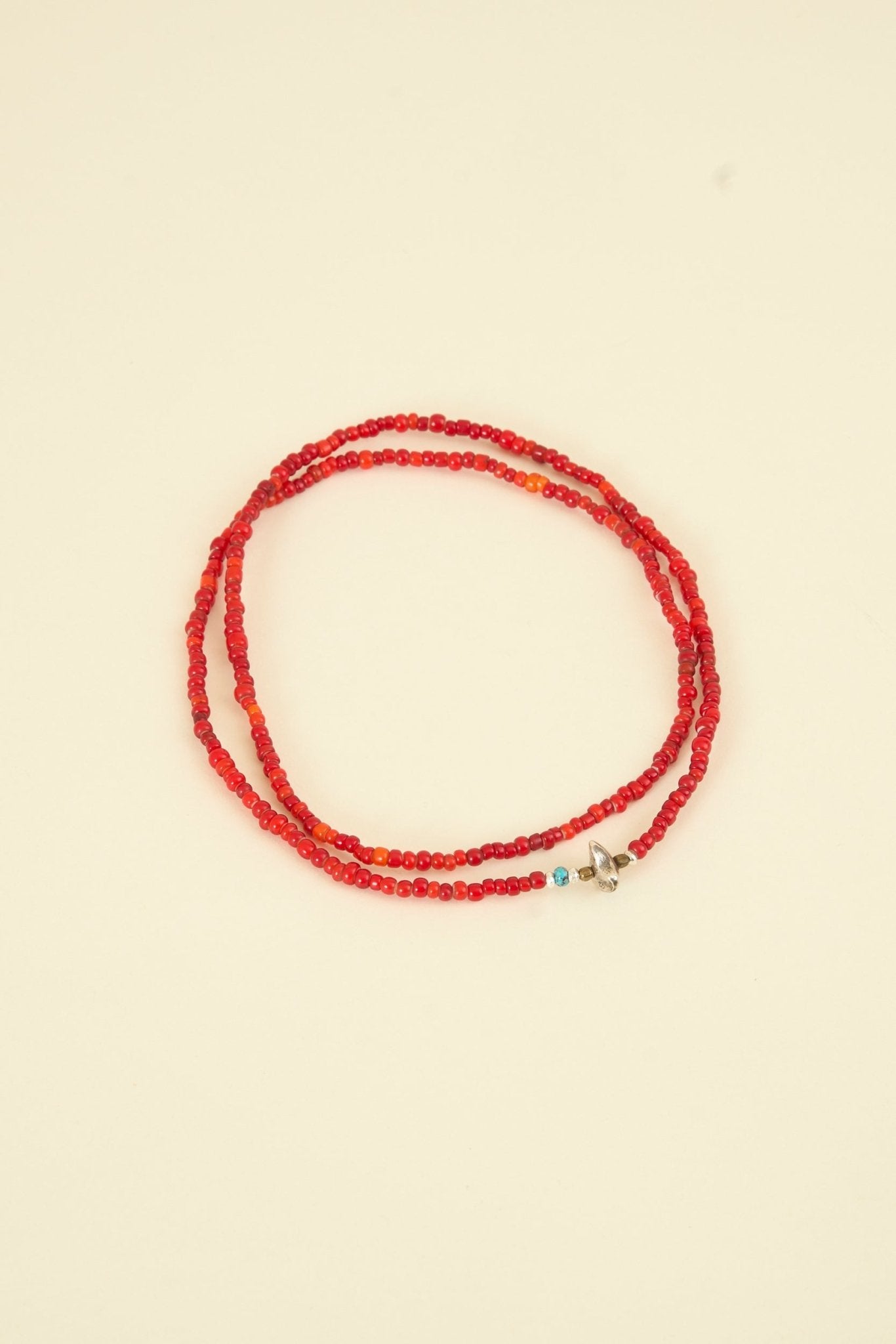 Sunku White Heart Necklace & Bracelet - Red