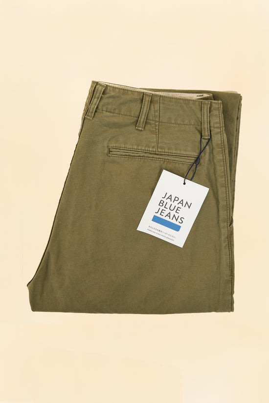 Japan Blue Wide Fit Trousers - Olive Drab