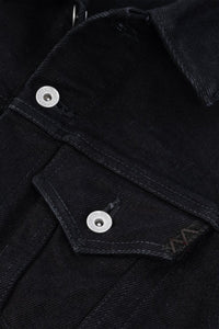 21oz Selvedge Denim Modified Type III Jacket - Superblack (Fades To Grey) - Iron Heart - URAHARA