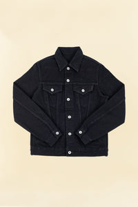 21oz Selvedge Denim Modified Type III Jacket - Superblack (Fades To Grey) - Iron Heart - URAHARA