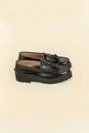 Kenford Shoes Tank Sole Quilt Tassel Loafer - Black