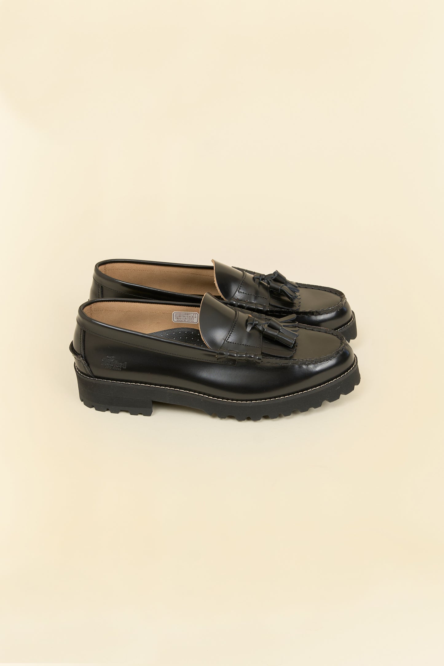 Kenford Shoes Tank Sole Quilt Tassel Loafer - Black