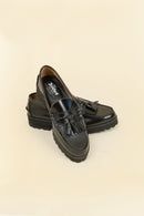 Kenford Shoes Tank Sole Quilt Tassel Loafer - Black
