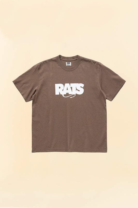 Rats Box Logo T-Shirt - Brown