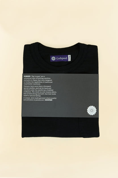 Godspeed Heavyweight Loopwheel  10oz Pocket T-Shirt - Black