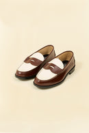Kenford Shoes Combi Loafer - Dark Brown / White
