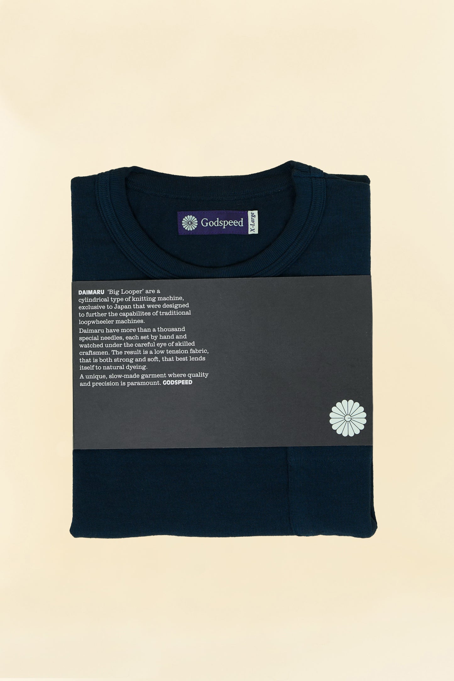 Godspeed Heavyweight Loopwheel 10oz Pocket T-Shirt - Navy