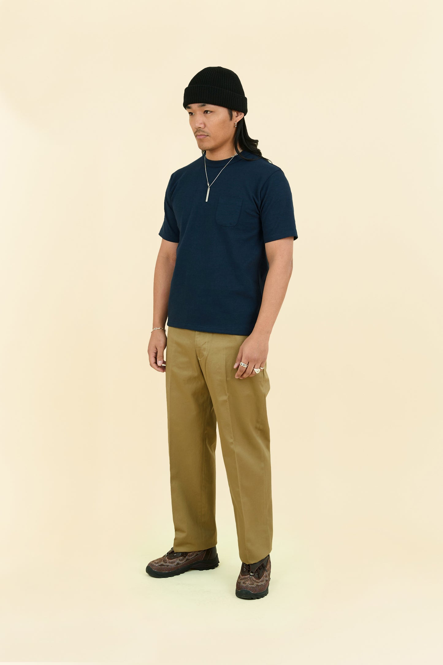 Godspeed Heavyweight Loopwheel 10oz Pocket T-Shirt - Navy