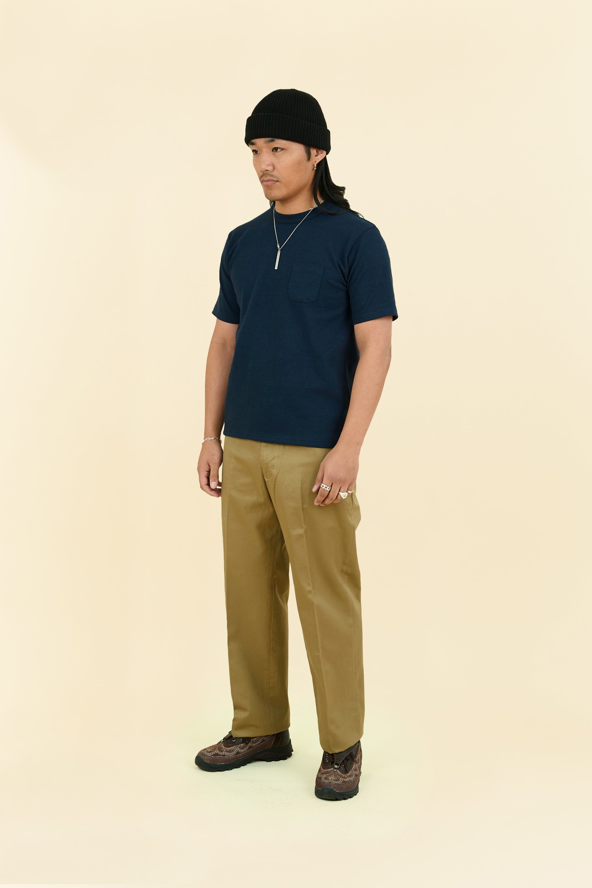 Godspeed Heavyweight Loopwheel 10oz Pocket T-Shirt - Navy