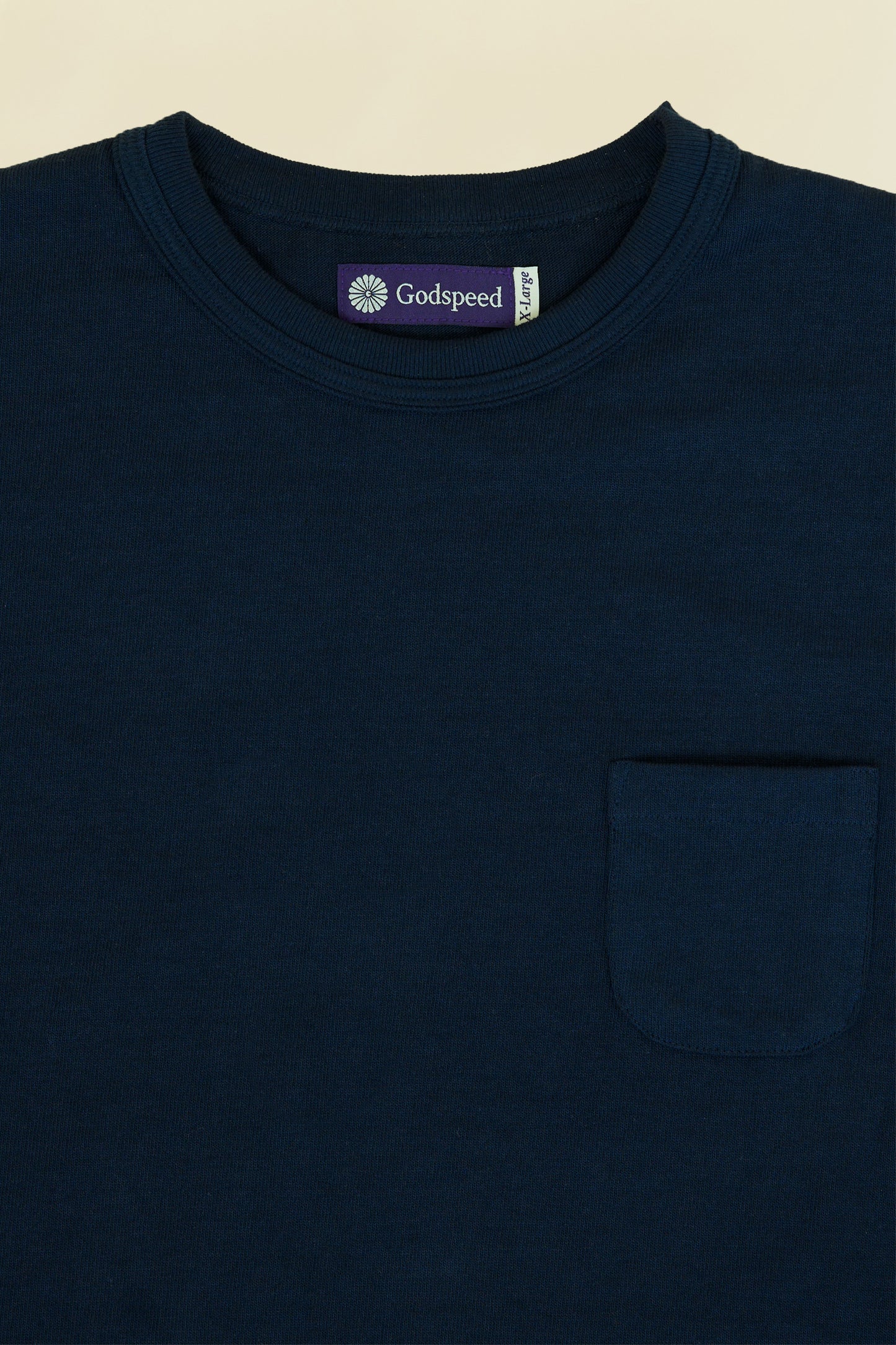 Godspeed Heavyweight Loopwheel 10oz Pocket T-Shirt - Navy