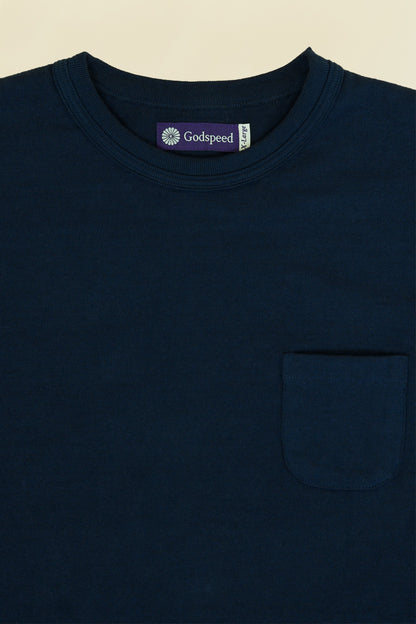 Godspeed Heavyweight Loopwheel 10oz Pocket T-Shirt - Navy
