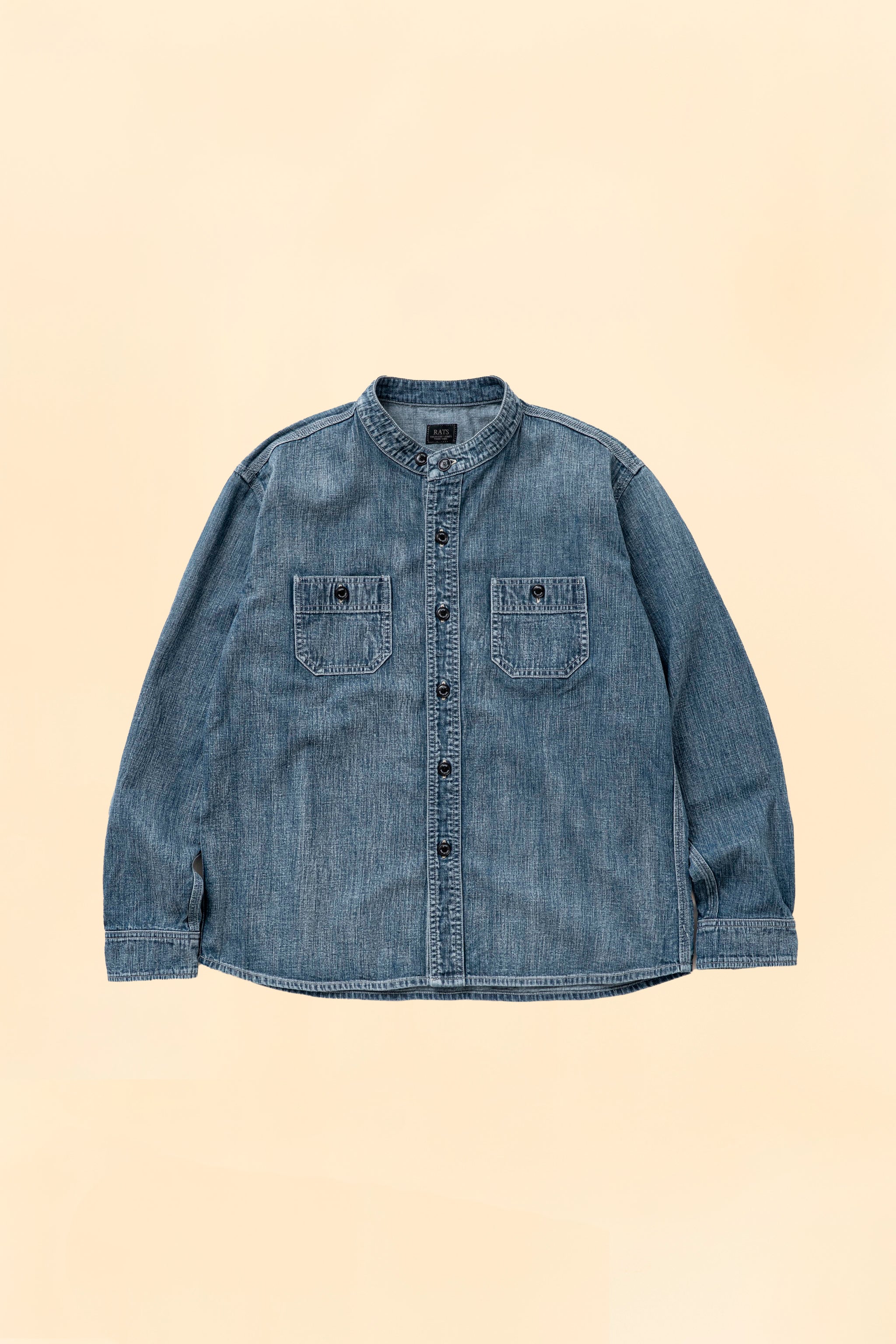Rats Stand Collar Denim Shirt Indigo