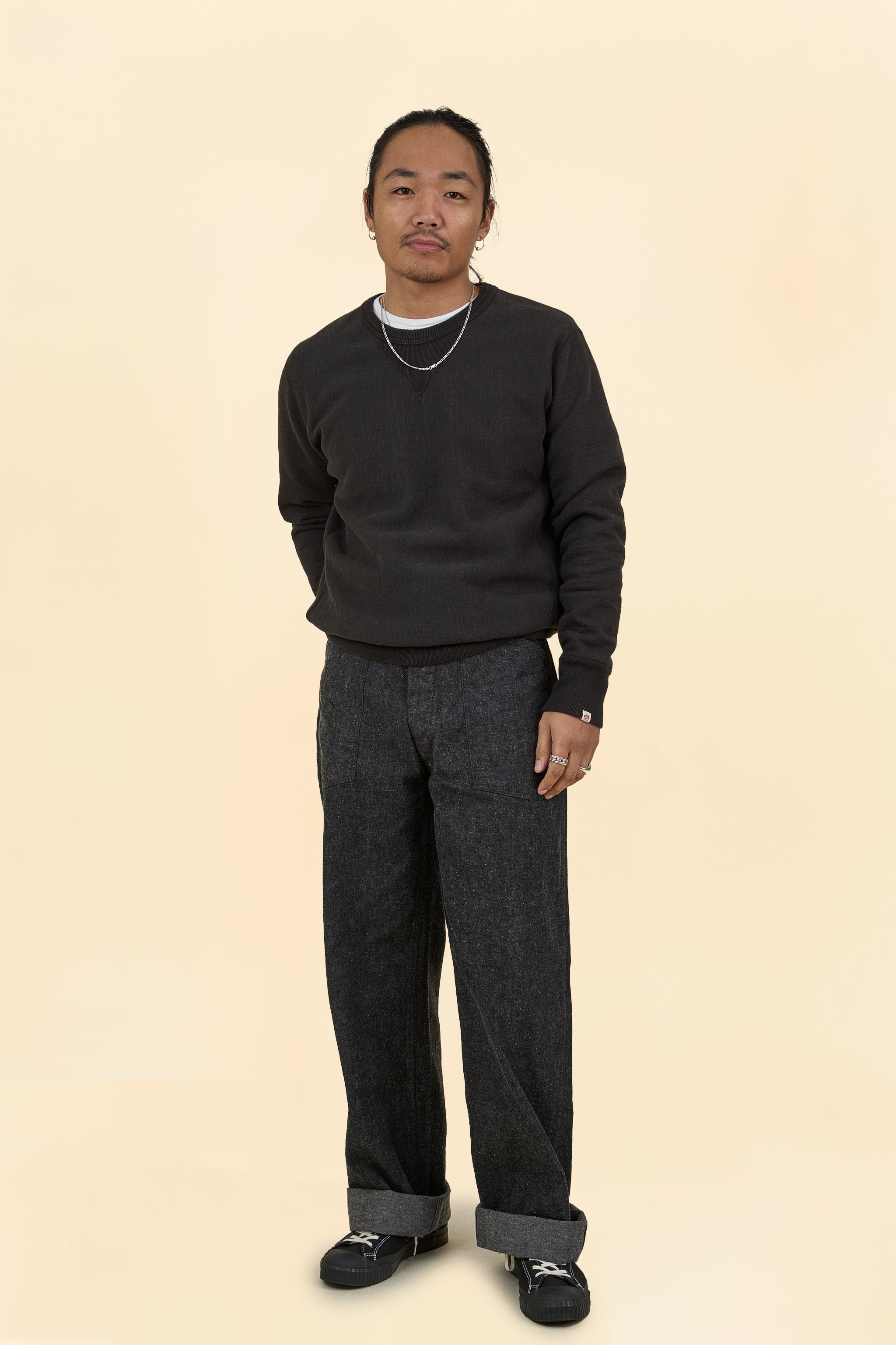 TCB Jeans Catface 10.2oz Denim Work Trousers - Black