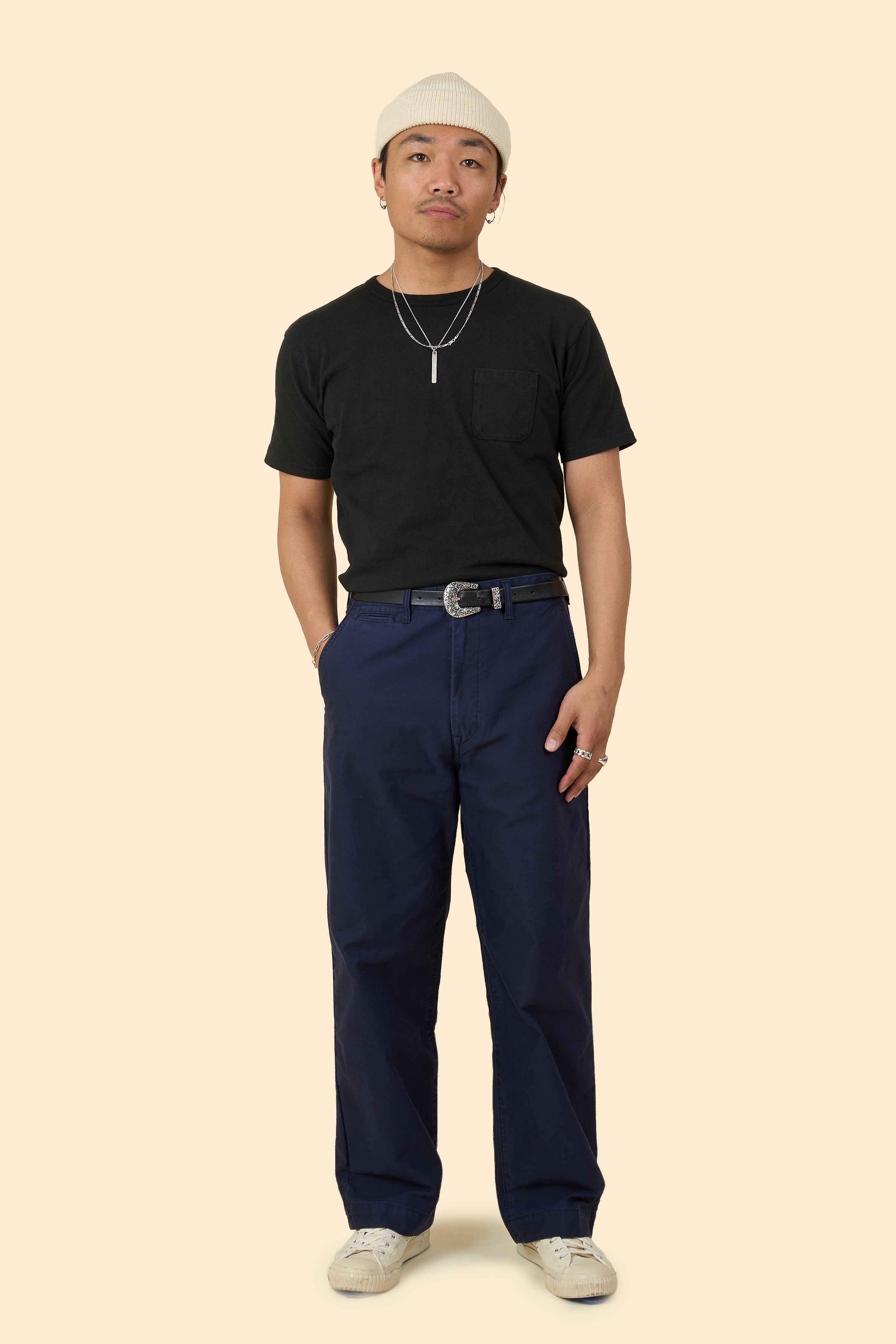 Japan Blue Jeans Wide Fit Trousers - Navy
