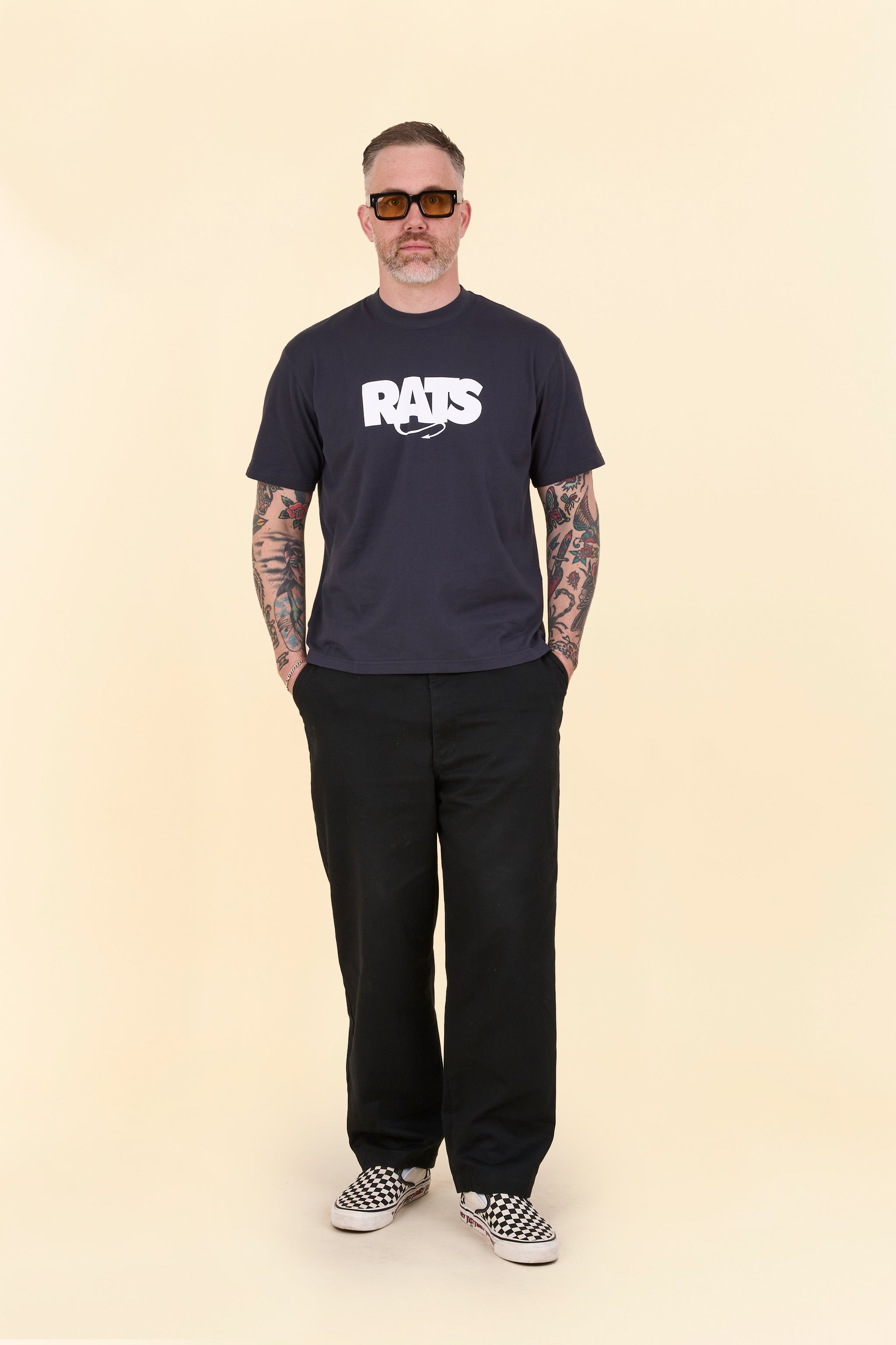 Rats Box Logo T-Shirt - Charcoal