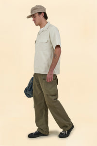 Wearmasters Lot.878 Flap Pocket Rayon Shirt S/S - Natural