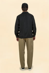Wearmasters Lot.877 Flap Pocket Rayon Shirt L/S - Black