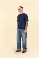 Godspeed 1950UV 13oz Vintage Wash Wide Straight Japanese Selvedge Jeans – side view on model