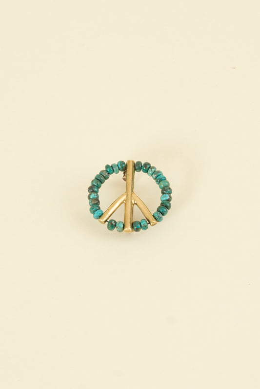 SunKu Peace Pin - Turquoise / Gold [SK-129-TUQ]