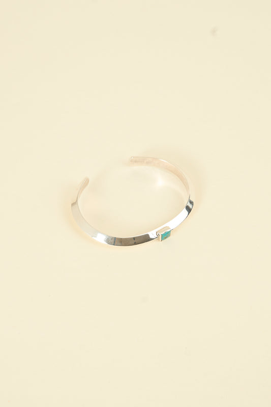 SunKu Triangle Bangle - Silver / Turquoise  [SK-194]