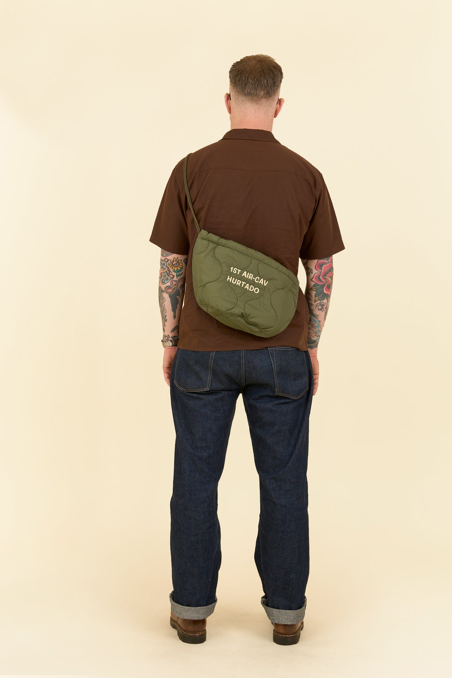 Pherrow's Skull Quilted Bag-  Olive