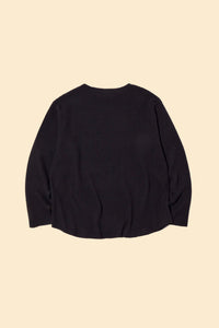 Radiall Big Waffle Boat Neck Long Sleeve T-Shirt - Black